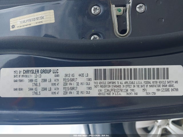 2014 Jeep Patriot Latitude მანქანა იყიდება აუქციონზე, vin: 1C4NJPFB1ED701134, აუქციონის ნომერი: 45078653