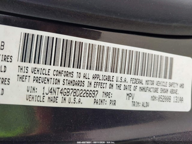 Aukcja sprzedaży 2011 Jeep Patriot Latitude X, vin: 1J4NT4GB7BD226697, numer aukcji: 45078691