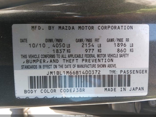 Auction sale of the 2011 Mazda Mazda3 S Grand Touring, vin: JM1BL1M66B1400372, lot number: 45078694