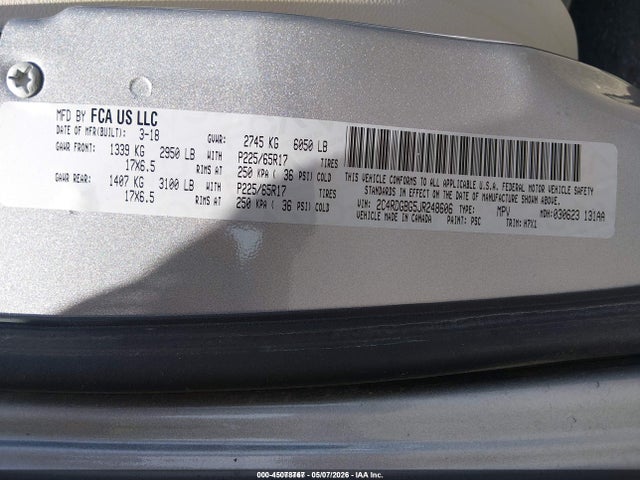 2C4RDGBG5JR248606 Dodge Grand Caravan Se