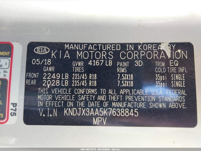 KIA Soul ! 2019 KNDJX3AA5K7638845 Image 9