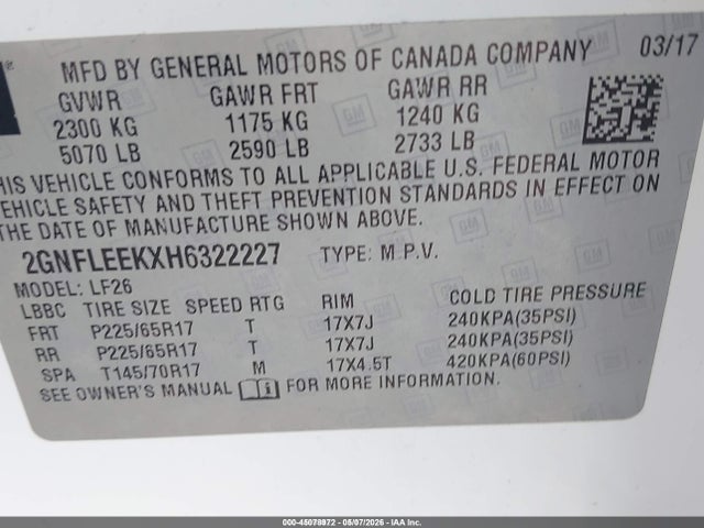 2GNFLEEKXH6322227 Chevrolet EQUINOX LS