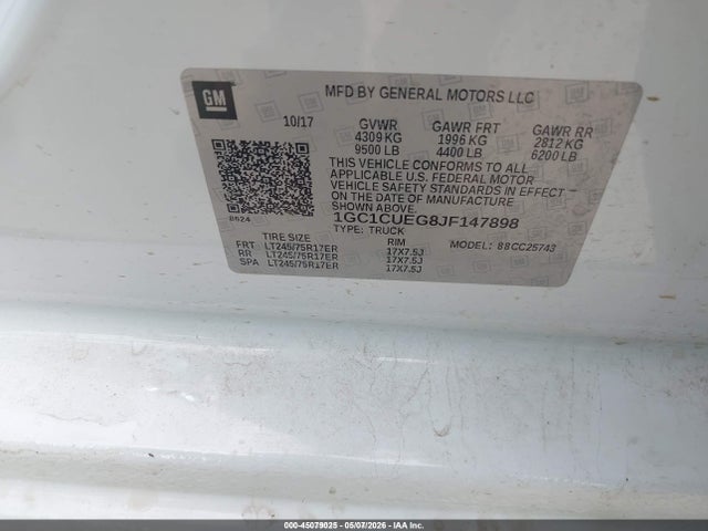 1GC1CUEG8JF147898 Chevrolet Silverado 2500hd Wt