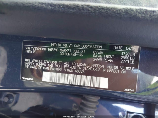 YV126MFK0F1368795 Volvo S60 T5 Premier
