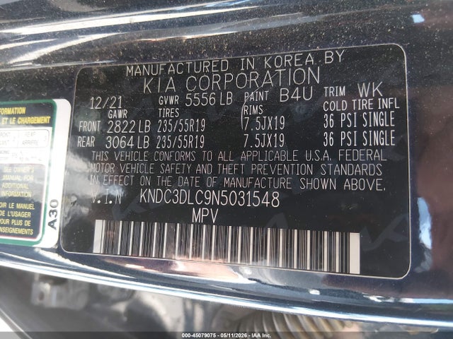 KNDC3DLC9N5031548 KIA Ev6 Wind