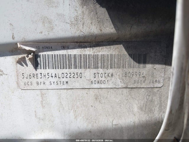 Aukcja sprzedaży 2010 Honda Cr-v Ex, vin: 5J6RE3H54AL022250, numer aukcji: 45079132