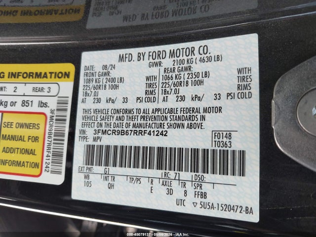 3FMCR9B67RRF41242 Ford Bronco Sport Big Bend