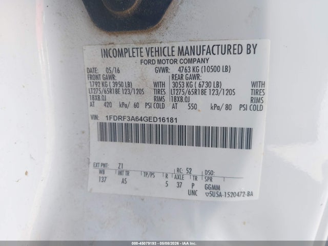 Ford F-350 Xl 2016 1FDRF3A64GED16181 Image 9