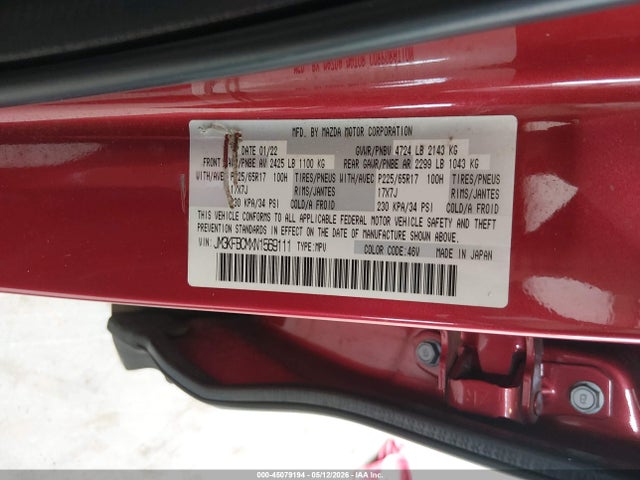 Продажа на аукционе авто 2022 Mazda Cx-5 2.5 S Preferred, vin: JM3KFBCMXN1569111, номер лота: 45079194