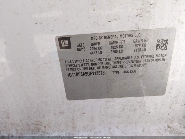 Chevrolet Malibu Limited Ls 2016 1G11B5SA5GF113878 Image 9