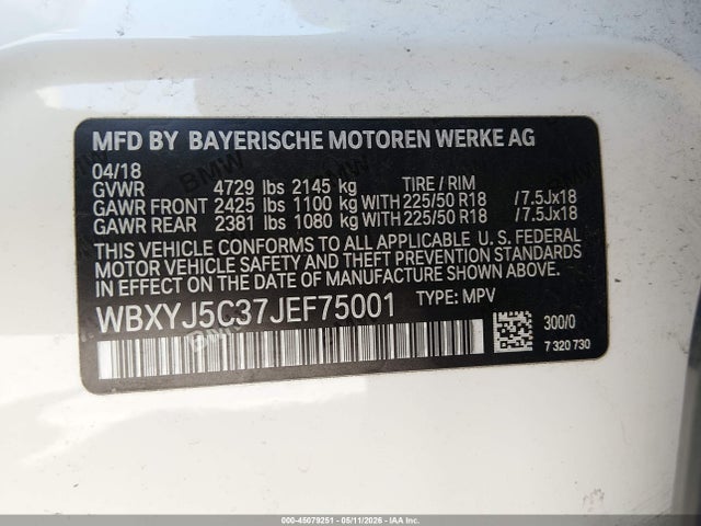 Продаж на аукціоні авто 2018 Bmw X2 Xdrive28i, vin: WBXYJ5C37JEF75001, номер лоту: 45079251