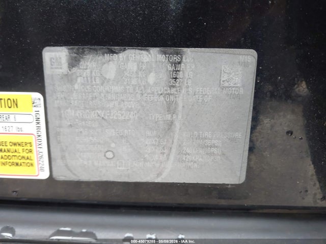 Aukcja sprzedaży 2015 Chevrolet Traverse 1lt, vin: 1GNKRGKDXFJ262240, numer aukcji: 45079285
