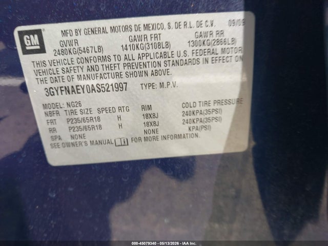 Продаж на аукціоні авто 2010 Cadillac Srx Luxury Collection, vin: 3GYFNAEY0AS521997, номер лоту: 45079340