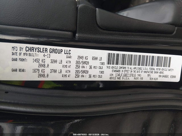 Aukcja sprzedaży 2014 Jeep Grand Cherokee Summit, vin: 1C4RJFJG8EC137616, numer aukcji: 45079353