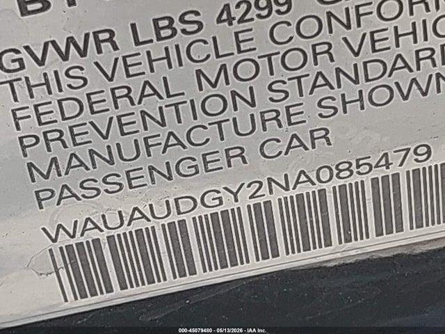 WAUAUDGY2NA085479 Audi A3 Premium 40 Tfsi Front-wheel Drive S Tronic