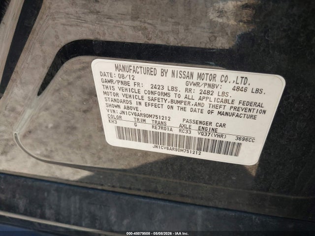 Aukcja sprzedaży 2013 Infiniti G37x, vin: JN1CV6AR9DM751212, numer aukcji: 45079508