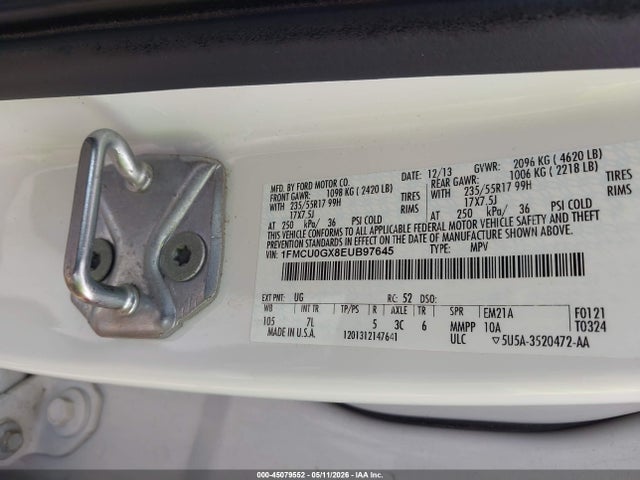 Продажа на аукционе авто 2014 Ford Escape Se, vin: 1FMCU0GX8EUB97645, номер лота: 45079552