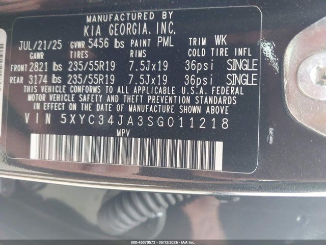 KIA Ev6 Wind Rwd 2025 5XYC34JA3SG011218 Image 9