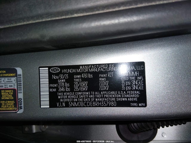 Hyundai TUCSON SEL 2024 5NMJBCDE8RH357980 Image 9