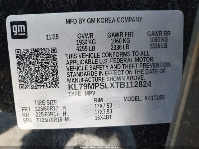 KL79MPSLXTB112824 Chevrolet Trailblazer Fwd Lt