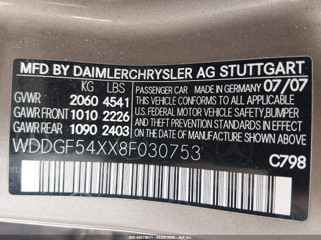 Продаж на аукціоні авто 2008 Mercedes-benz C 300 Luxury/sport, vin: WDDGF54XX8F030753, номер лоту: 45079611