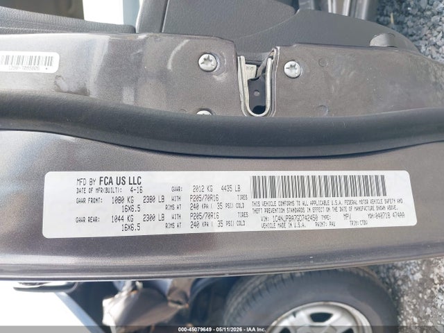 Продаж на аукціоні авто 2016 Jeep Patriot Sport, vin: 1C4NJPBA7GD742450, номер лоту: 45079649