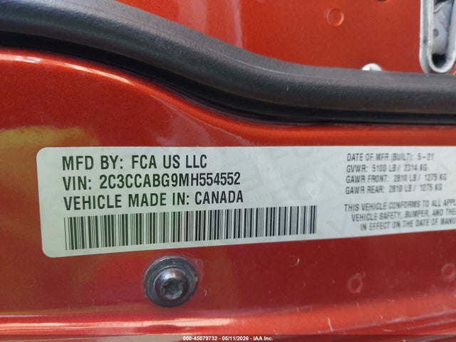 Продаж на аукціоні авто 2021 Chrysler 300 300s, vin: 2C3CCABG9MH554552, номер лоту: 45079732