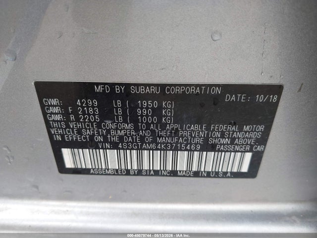 4S3GTAM64K3715469 Subaru Impreza 2.0i Sport