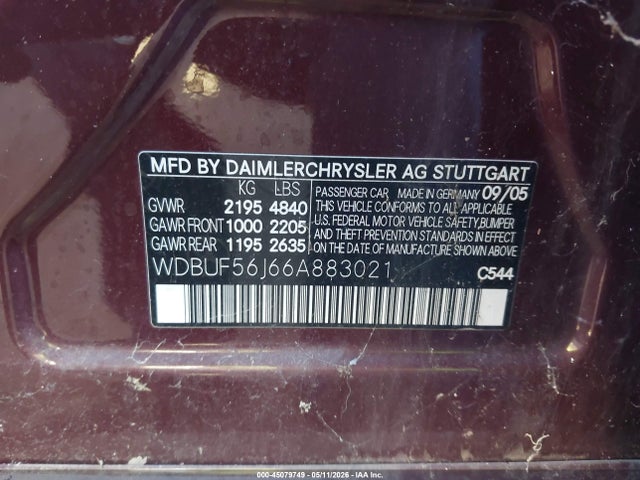 Продаж на аукціоні авто 2006 Mercedes-benz E 350, vin: WDBUF56J66A883021, номер лоту: 45079749