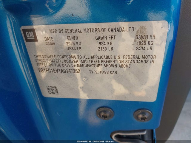 2010 Chevrolet Camaro 2lt მანქანა იყიდება აუქციონზე, vin: 2G1FC1EV1A9147262, აუქციონის ნომერი: 45079755
