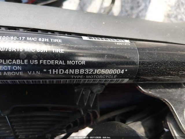 45079823 :رقم المزاد ، 1HD4NBB32JC500004 vin ، 2018 Harley-davidson Xg750 مزاد بيع