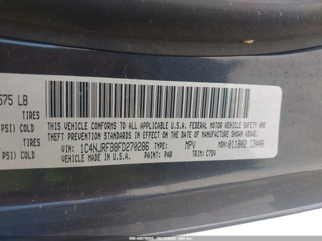 Продажа на аукционе авто 2015 Jeep Patriot Latitude, vin: 1C4NJRFB8FD270286, номер лота: 45079855