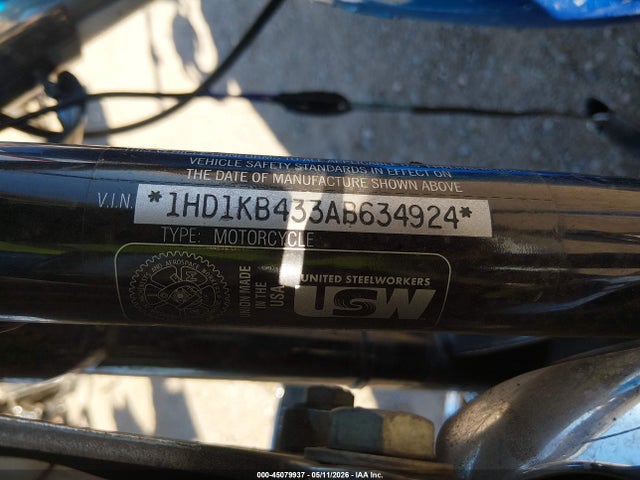 Продаж на аукціоні авто 2010 Harley-davidson Flhx, vin: 1HD1KB433AB634924, номер лоту: 45079937