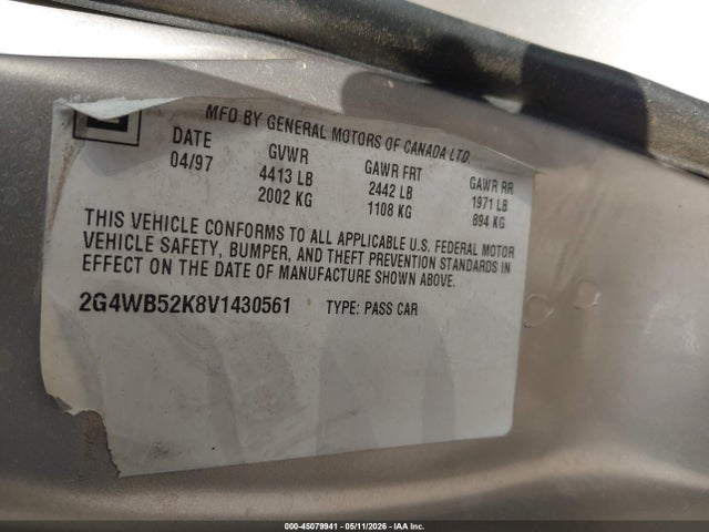 Aukcja sprzedaży 1997 Buick Regal Ls, vin: 2G4WB52K8V1430561, numer aukcji: 45079941