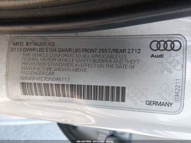 Aukcja sprzedaży 2013 Audi A6 2.0t Premium, vin: WAUGFAFC7DN095117, numer aukcji: 45079986