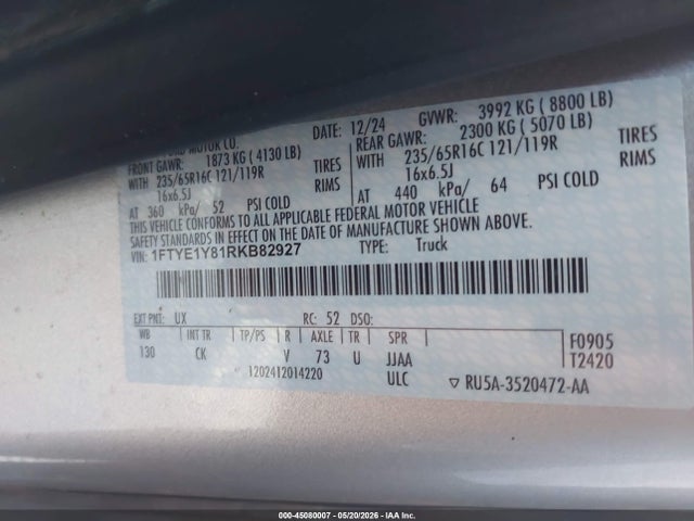 Ford Transit-150 2024 1FTYE1Y81RKB82927 Image 9