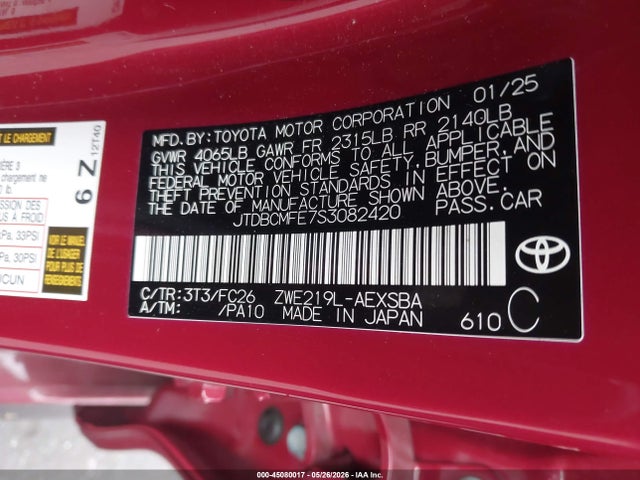 Toyota Corolla Hybrid Se 2025 JTDBCMFE7S3082420 Image 9