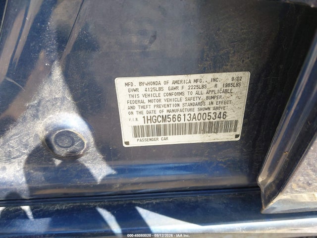 Продажа на аукционе авто 2003 Honda Accord 2.4 Ex, vin: 1HGCM56613A005346, номер лота: 45080020