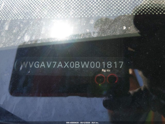 45080028 :رقم المزاد ، WVGAV7AX0BW001817 vin ، 2011 Volkswagen Tiguan S مزاد بيع
