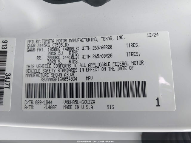 Toyota Sequoia 1794 Edition 2025 7SVAAABA1SX054534 Image 9