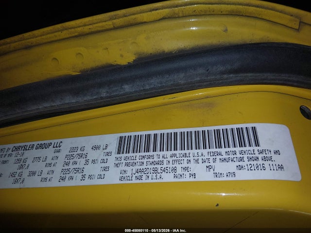 2011 Jeep Wrangler Sport მანქანა იყიდება აუქციონზე, vin: 1J4AA2D19BL545108, აუქციონის ნომერი: 45080110