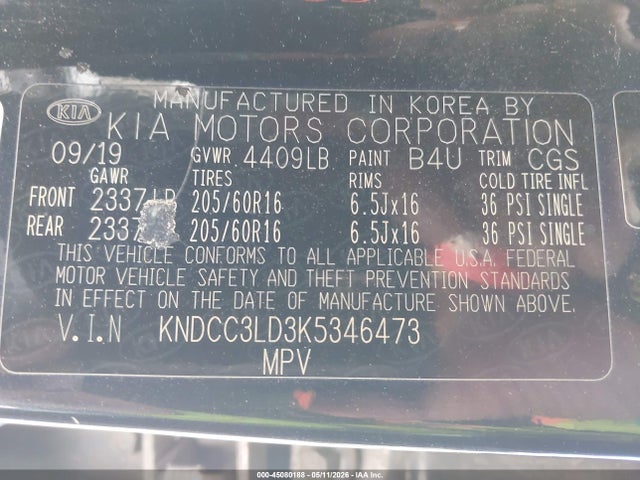 Aukcja sprzedaży 2019 Kia Niro Plug-in Hybrid Ex Premium, vin: KNDCC3LD3K5346473, numer aukcji: 45080188