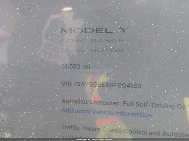 Продажа на аукционе авто 2024 Tesla Model Y Long Range Dual Motor All-wheel Drive, vin: 7SAYGDEEXRF004133, номер лота: 45080197