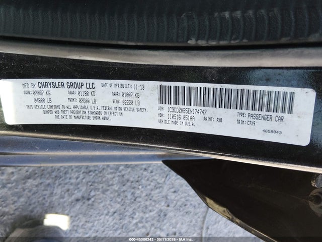 45080243 :رقم المزاد ، 1C3CDZAB5EN174747 vin ، 2014 Dodge Avenger Se مزاد بيع