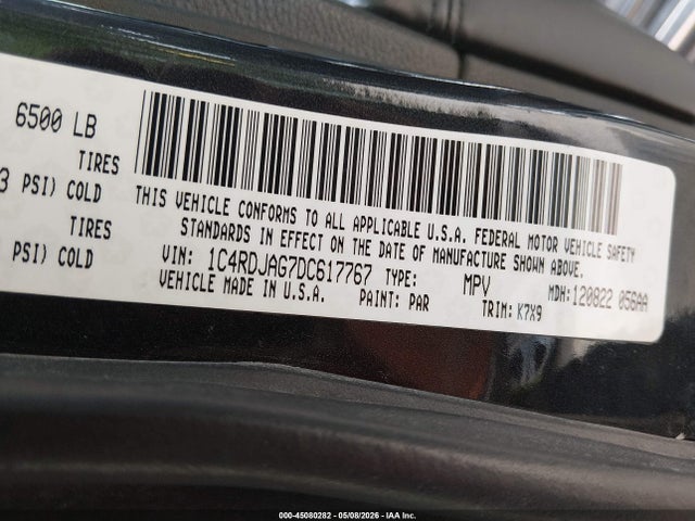 Aukcja sprzedaży 2013 Dodge Durango Sxt, vin: 1C4RDJAG7DC617767, numer aukcji: 45080282