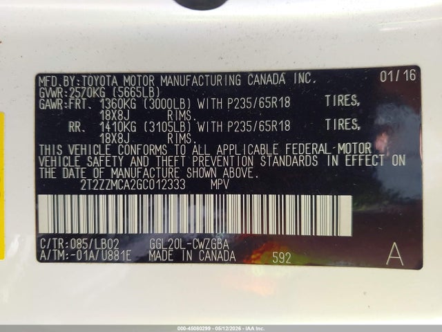 Lexus RX 350 2016 2T2ZZMCA2GC012333 Image 9