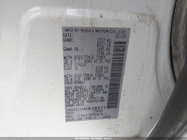 Nissan Frontier Sv 4x2 2024 1N6ED1EJ4RN638475 Image 9