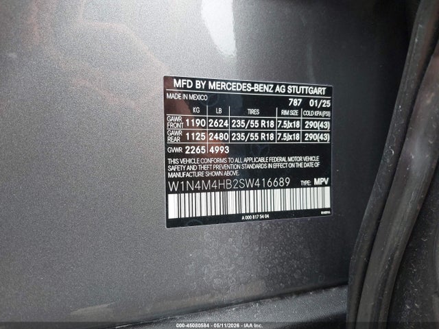 W1N4M4HB2SW416689 Mercedes-Benz Glb 250 4matic