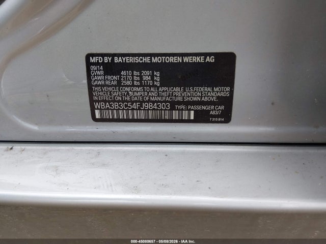 Aukcja sprzedaży 2015 Bmw 328i Xdrive, vin: WBA3B3C54FJ984303, numer aukcji: 45080657