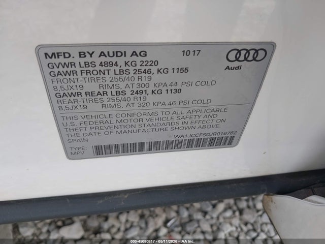 Продажа на аукционе авто 2018 Audi Q3 2.0t Premium/2.0t Sport Premium, vin: WA1JCCFS0JR016762, номер лота: 45080817